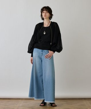 GRACE CONTINENTAL シアーニットバルーンジャケット ブラック