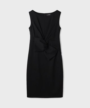 GRACE CONTINENTAL サテンクロスドレープワンピース ブラック