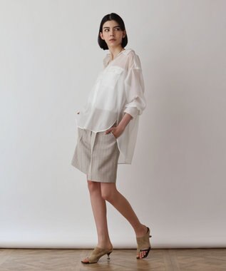 GRACE CONTINENTAL マットシアーシャツ ホワイト