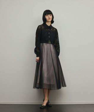 GRACE CONTINENTAL コードレースプリーツワンピース