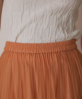 GRACE CONTINENTAL チュールマチプリーツスカート オレンジ