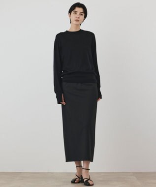 GRACE CONTINENTAL ウールシルククルーニットトップス ブラック