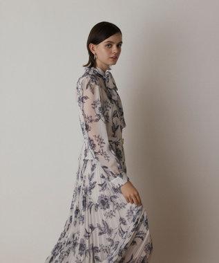 GRACE CONTINENTAL フラワープリントプリーツワンピース キナリ