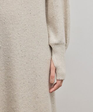 GRACE CONTINENTAL スパンコールニットワンピース ホワイト