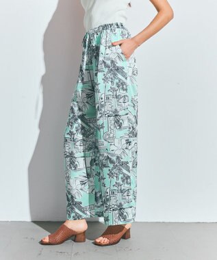 GRACE CONTINENTAL リゾートプリントイージーパンツ ミント