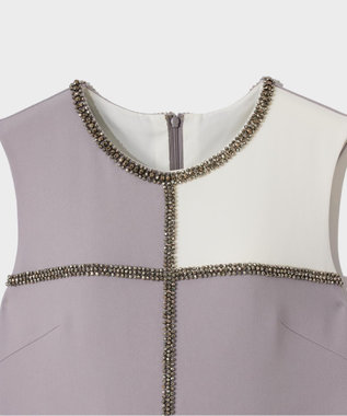 GRACE CONTINENTAL ビジューバイカラードレス グレー