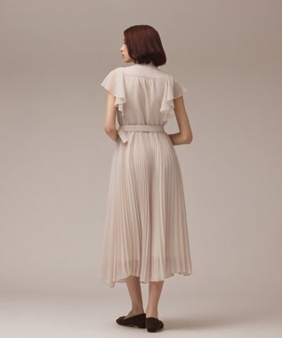 GRACE CONTINENTAL ボウタイプリーツドレス ベージュ