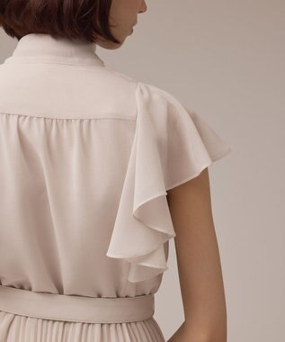 GRACE CONTINENTAL ボウタイプリーツドレス ベージュ