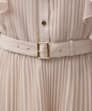 GRACE CONTINENTAL ボウタイプリーツドレス ベージュ