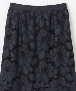 GRACE CONTINENTAL ローズレーススカート ネイビー