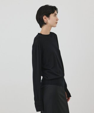 GRACE CONTINENTAL ウールシルククルーニットトップス ブラック
