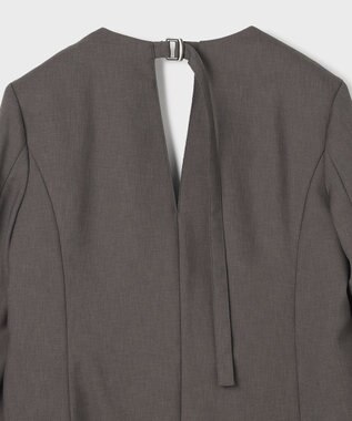 GRACE CONTINENTAL バックシャンノーカラージャケット チャコール