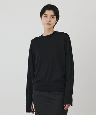 GRACE CONTINENTAL ウールシルククルーニットトップス ブラック