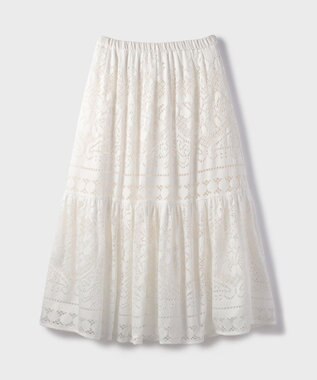 GRACE CONTINENTAL レースティアードスカート ホワイト