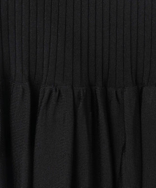 GRACE CONTINENTAL アメスリニットギャザーワンピース ブラック