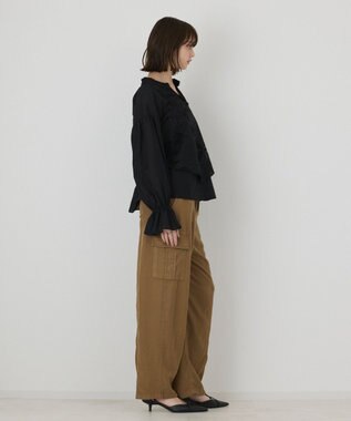 GRACE CONTINENTAL カットワークキャミ付カフタンブラウス ブラック