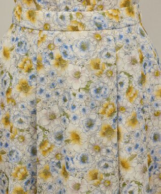 GRACE CONTINENTAL シアーフラワープリントジャガードフレアスカート イエロー