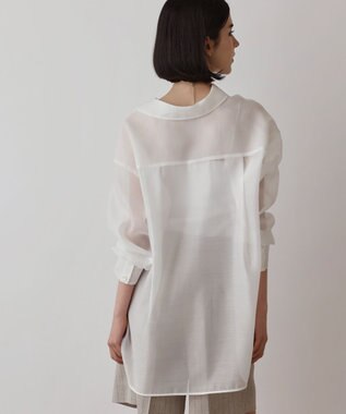 GRACE CONTINENTAL マットシアーシャツ ホワイト