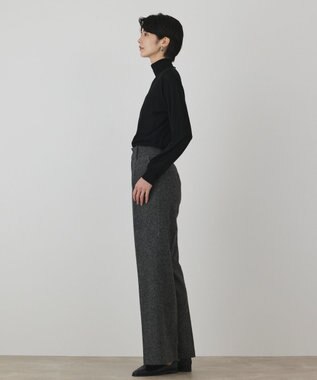 GRACE CONTINENTAL ウールタックワイドパンツ グレー