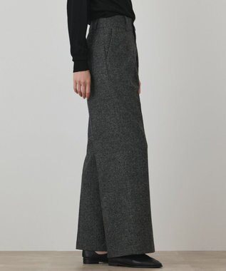 GRACE CONTINENTAL ウールタックワイドパンツ グレー