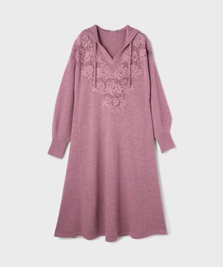 GRACE CONTINENTAL ケミカルレースニットワンピース キナリ