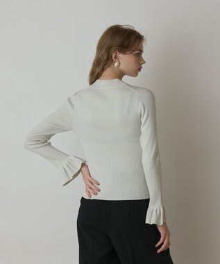 GRACE CONTINENTAL ラメリブニットトップ ホワイト