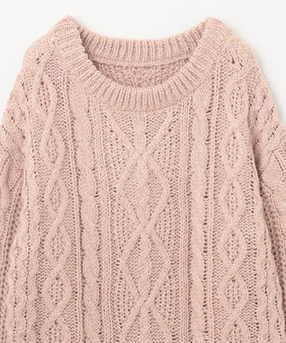 GRACE CONTINENTAL スパングルケーブルニット ピンク