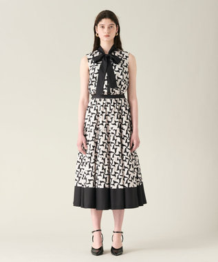 GRACE CONTINENTAL リボンプリントノースリーブトップ キナリ