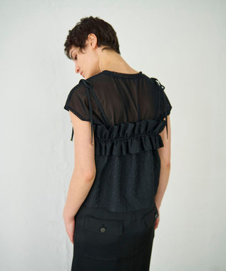GRACE CONTINENTAL ビスチェチュールトップ ブラック