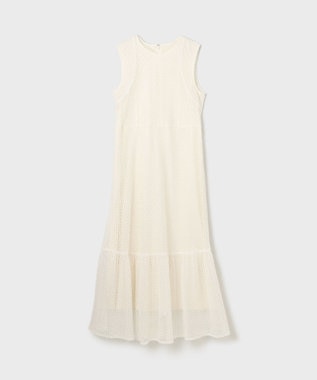 GRACE CONTINENTAL メッシュロングワンピース ホワイト