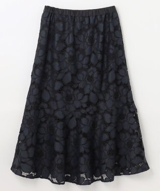 GRACE CONTINENTAL ローズレーススカート ネイビー