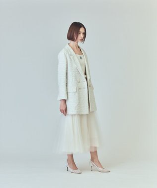 GRACE CONTINENTAL ツイードテーラードコート ホワイト
