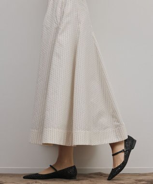 GRACE CONTINENTAL ラメドットタフタジャガードスカート キナリ