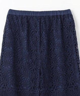 GRACE CONTINENTAL レースストレートパンツ ネイビー