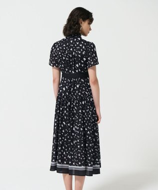 GRACE CONTINENTAL ハートレオパードプリントワンピース ブラック