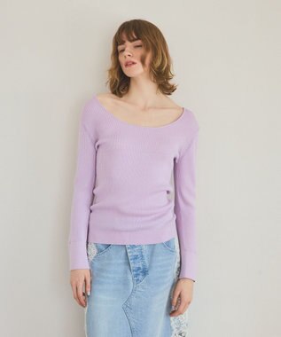 GRACE CONTINENTAL 綿カシミヤインナートップ ラベンダー