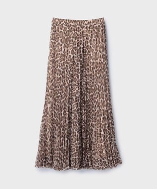 GRACE CONTINENTAL ヒョウ柄ロングプリーツスカート ベージュ