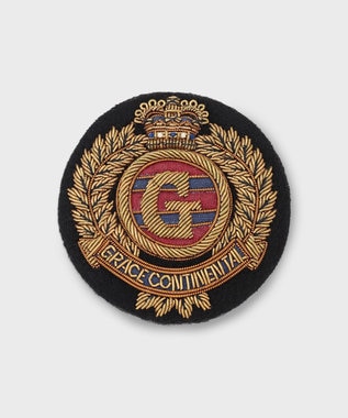 GRACE CONTINENTAL ザリ刺繍Gクラウンブローチ ブラック