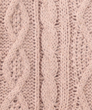 GRACE CONTINENTAL スパングルケーブルニット ピンク