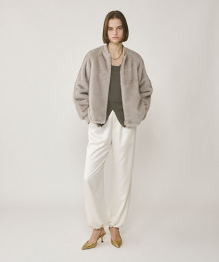 GRACE CONTINENTAL フェイクミンクファーブルゾン グレー