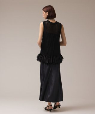 GRACE CONTINENTAL サテンバイアススカート ネイビー