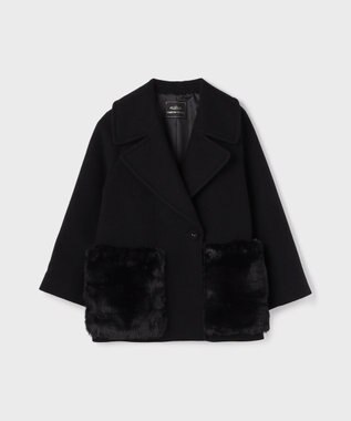 GRACE CONTINENTAL ファーポケットピーコート ブラック