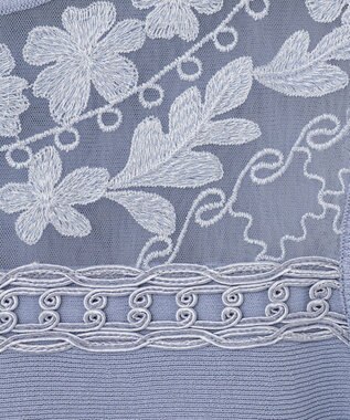 GRACE CONTINENTAL フラワーコードニットトップ ブルー