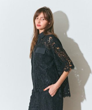 GRACE CONTINENTAL レースコンビシャツ ブラック