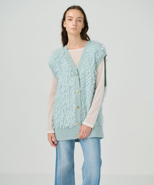 GRACE CONTINENTAL ループニットベスト ライトグリーン