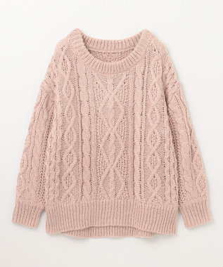 GRACE CONTINENTAL スパングルケーブルニット ピンク