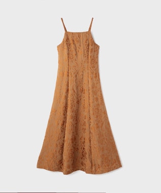 GRACE CONTINENTAL リーフジャガードキャミワンピース キャメル