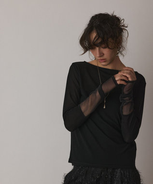 GRACE CONTINENTAL シアーアセテートカットトップ ブラック