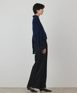 GRACE CONTINENTAL ウールスリットニットトップ ネイビー