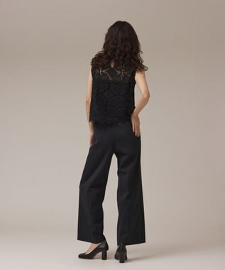 GRACE CONTINENTAL サークルレースノースリーブトップ ブラック